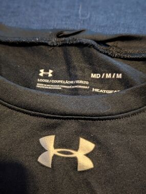 Under Armour Black Tee with Silver Logo - Loose Fit/ Medium